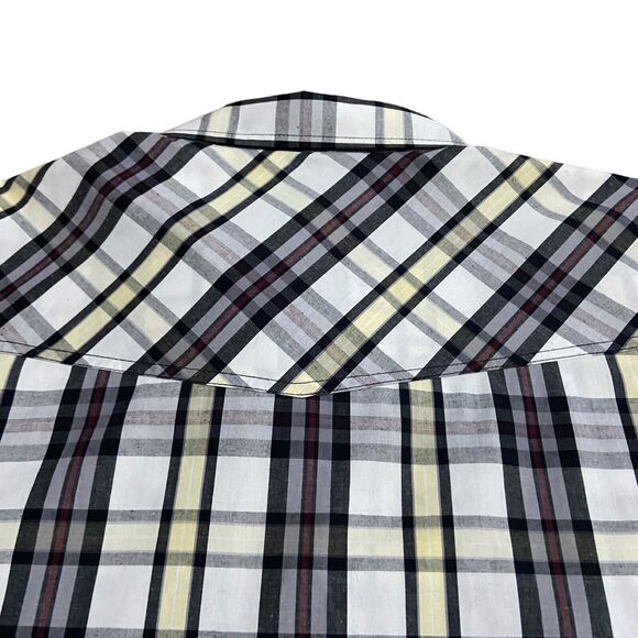 Smoke Rise Men Plaid Button Up Roll Up Long Sleeves Shirt Size 3XL 100% Cotton - Picture 12 of 16